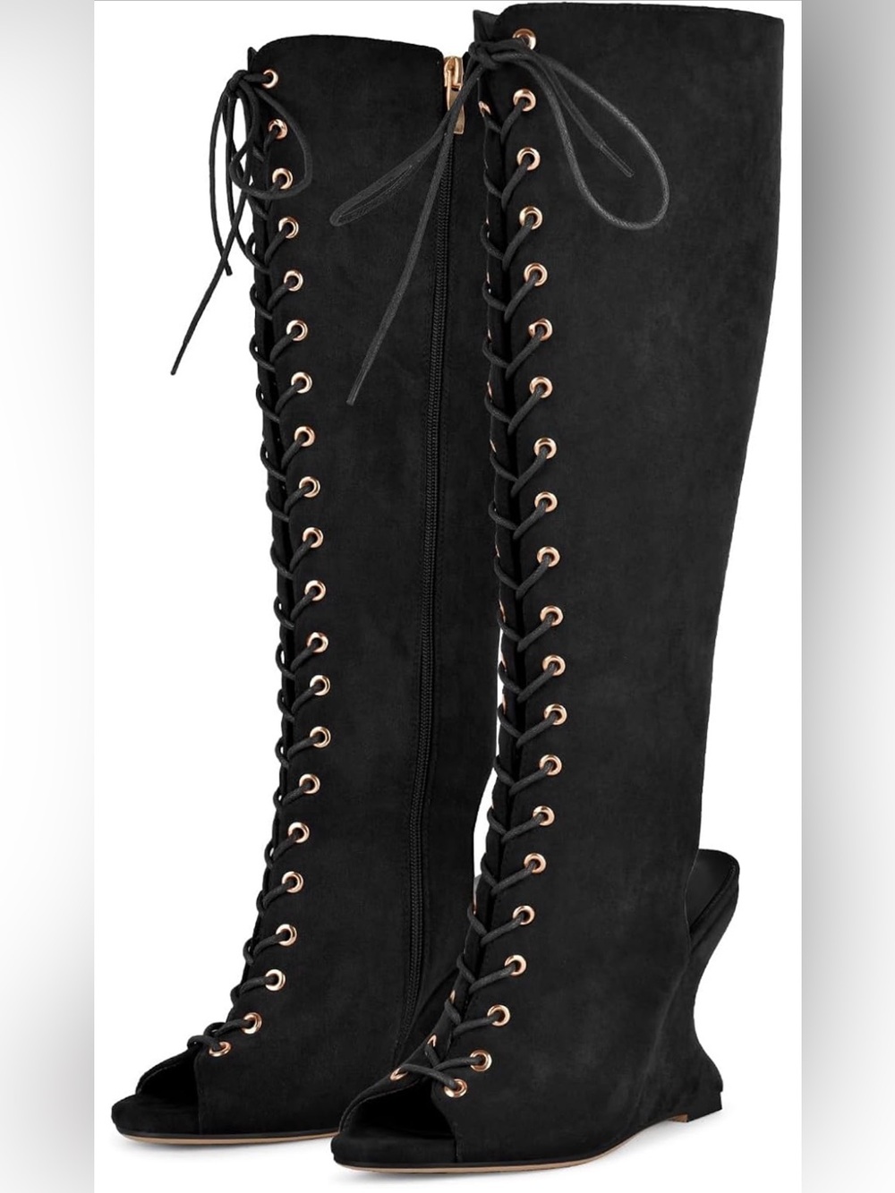 Women's knee-high wedge boots